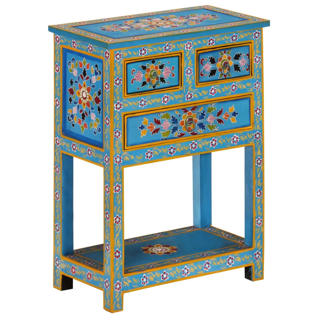 Credenza Turchese 55x30x76 cm in Legno Massello di Mangocod mxl 130252