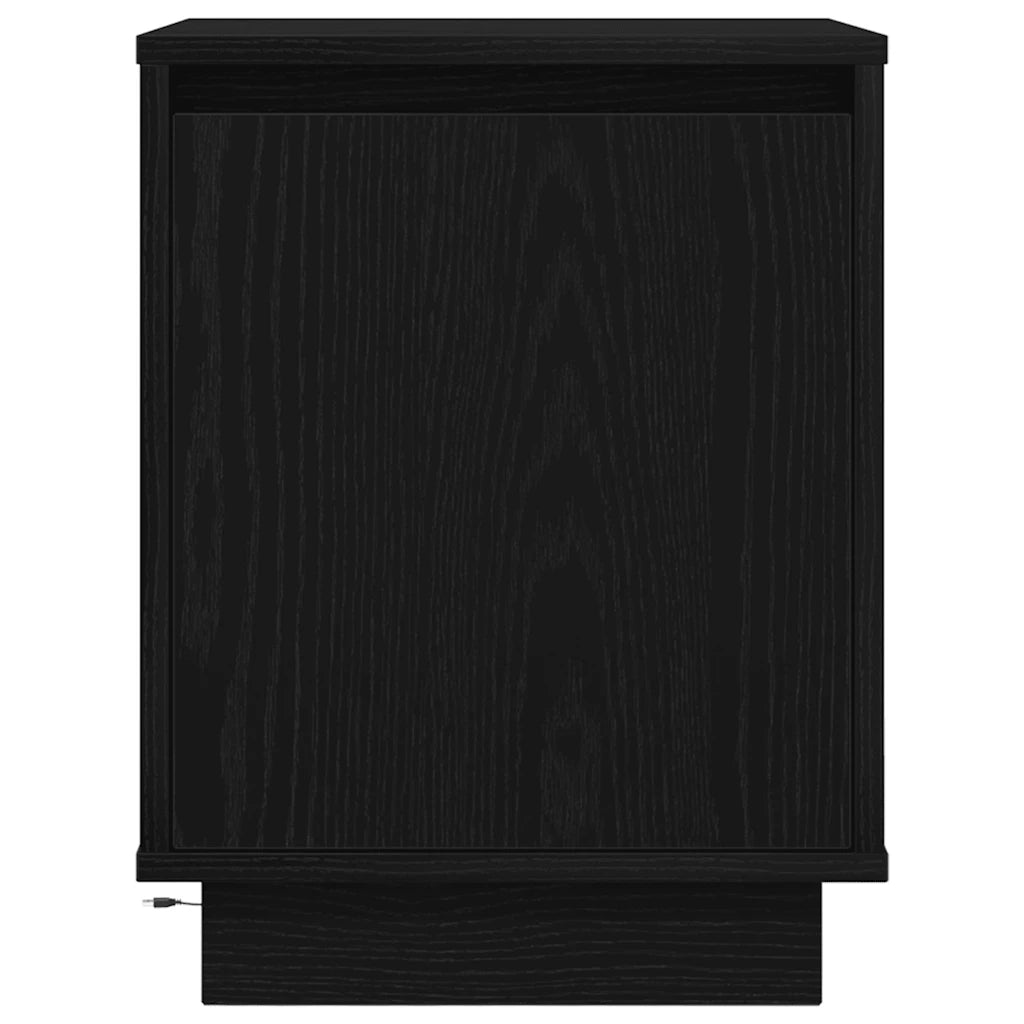 vidaXL Comodino con Luci LED Nero 38x34x50 cm