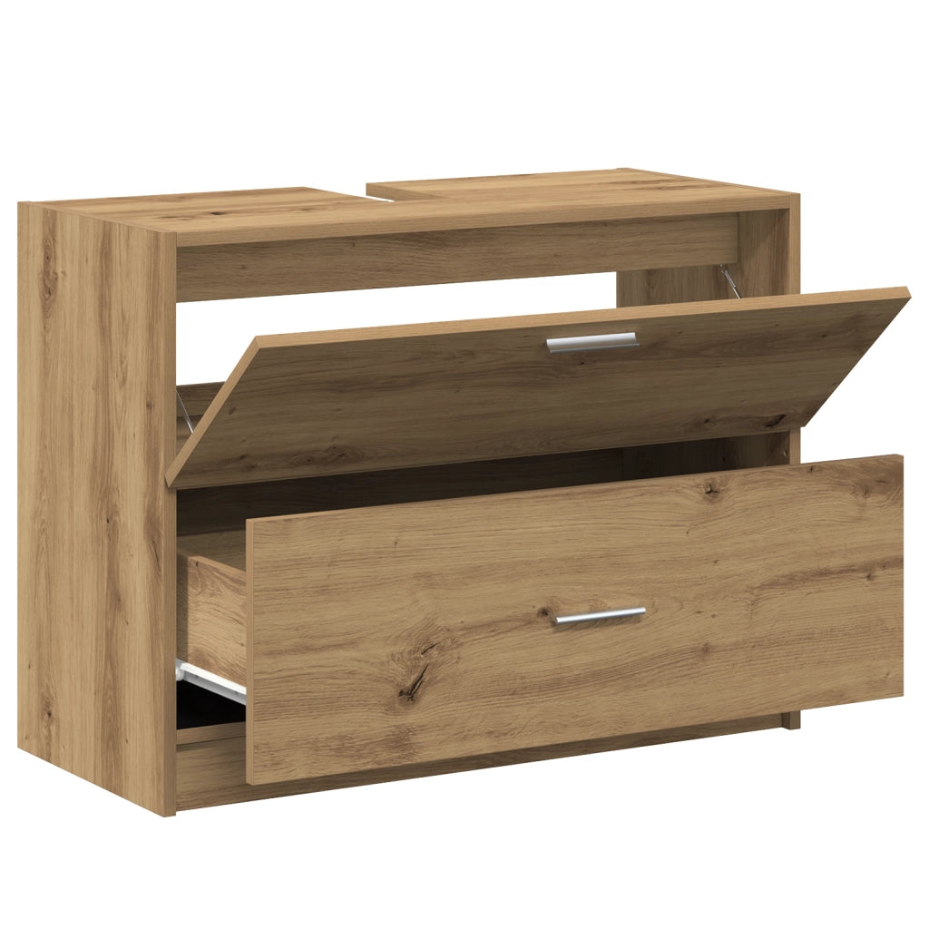 Mobile da Lavabo Rovere Artigianale 78x37x59 cm Legno Ingegnerizzato