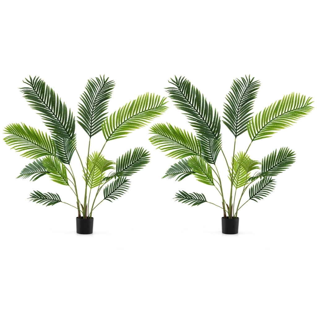 Set di 2 piante artificiali da in vaso da vivaio, Decorazione moderna da interno per soggiorno 90 CM Verde-Piante artificiali