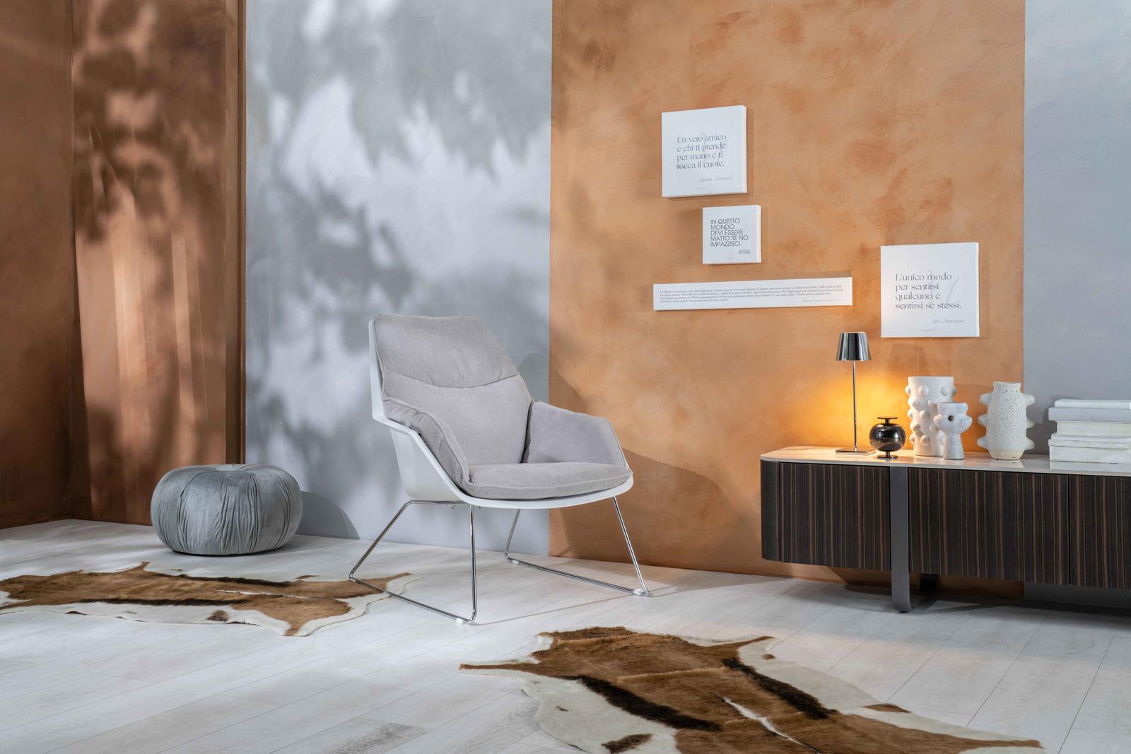 Poltrona 85x74xH86 cm in Polipropilene Grace Grigio Chiaro