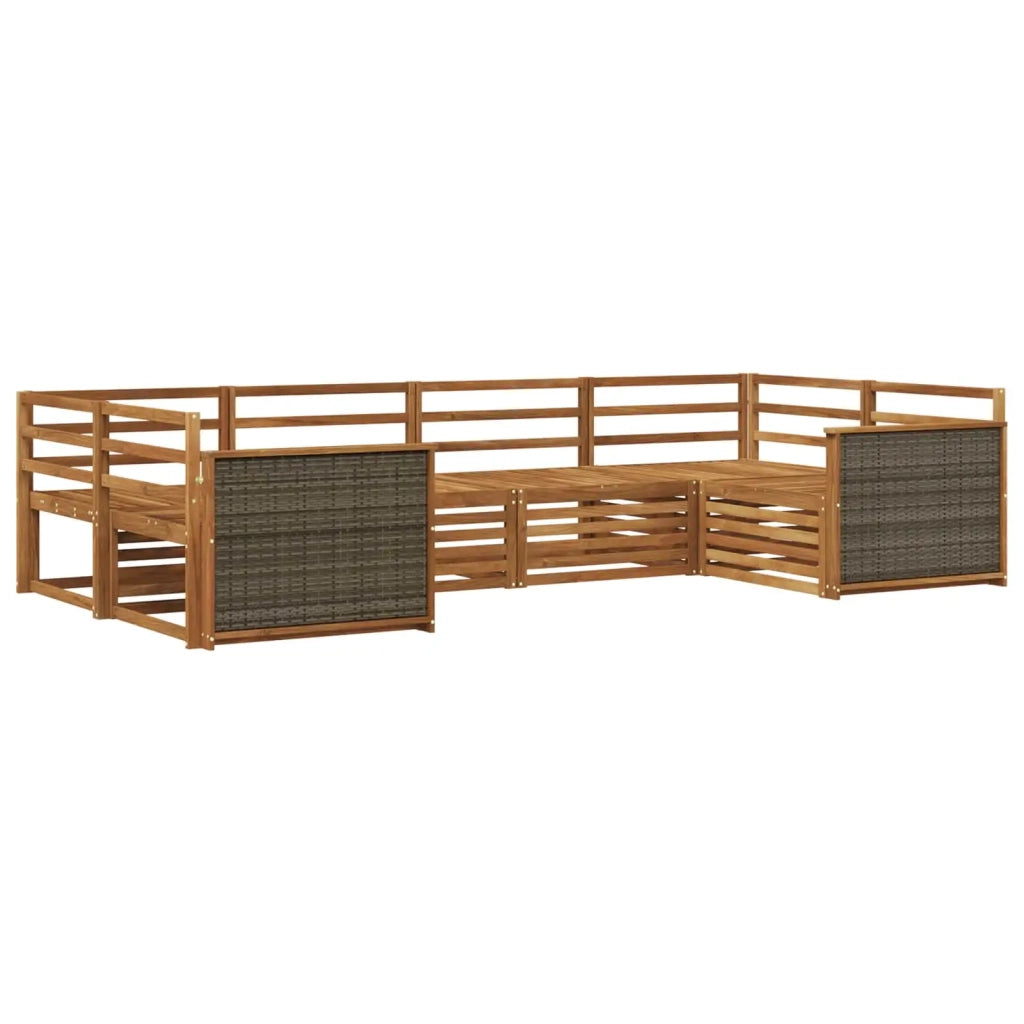 Set di divani da esterno 6 pz Naturale Legno di Acacia Massello 3383767