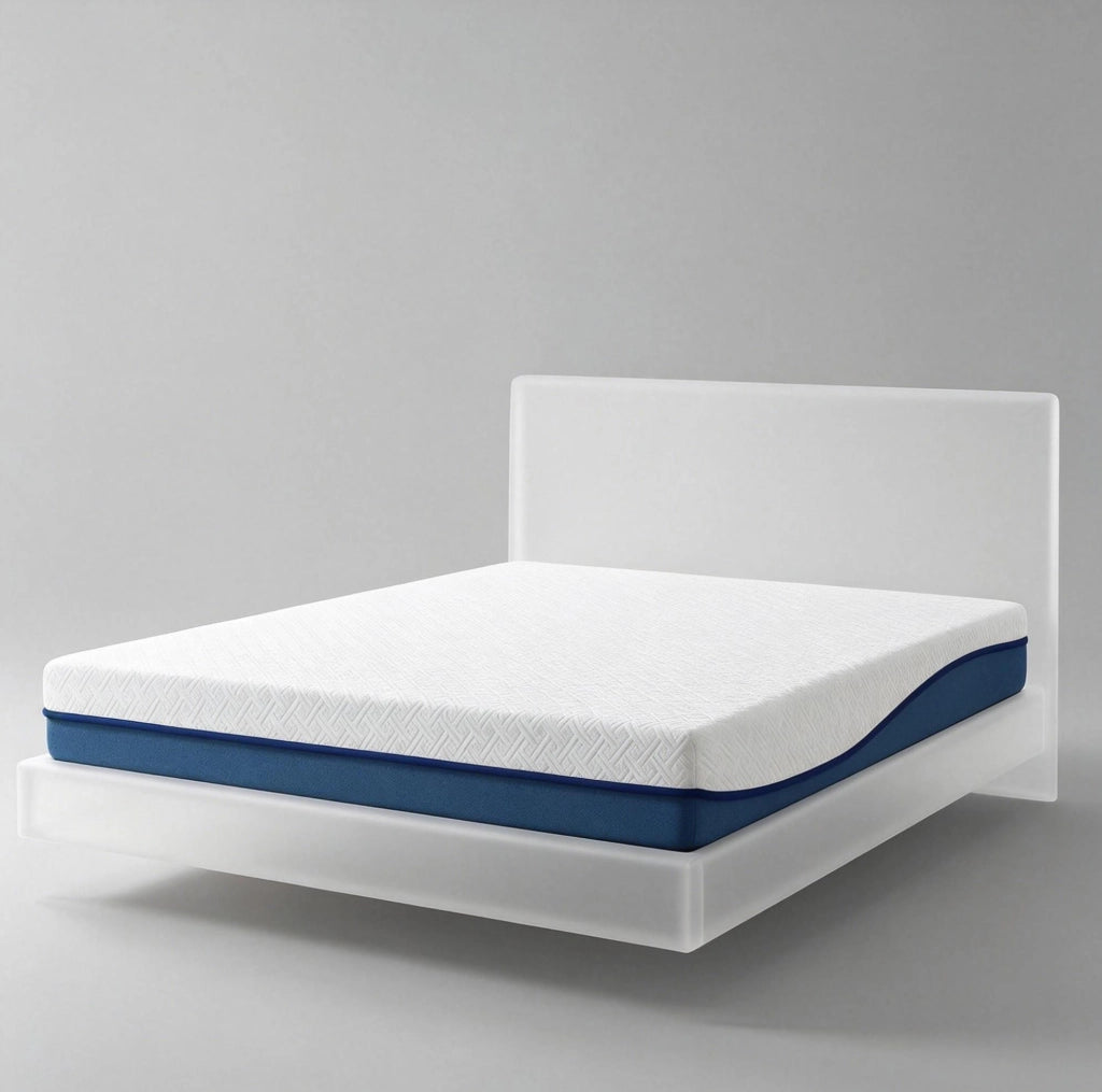 Materasso 90x190 cm bianco e blu in poliestere, memory foam gel