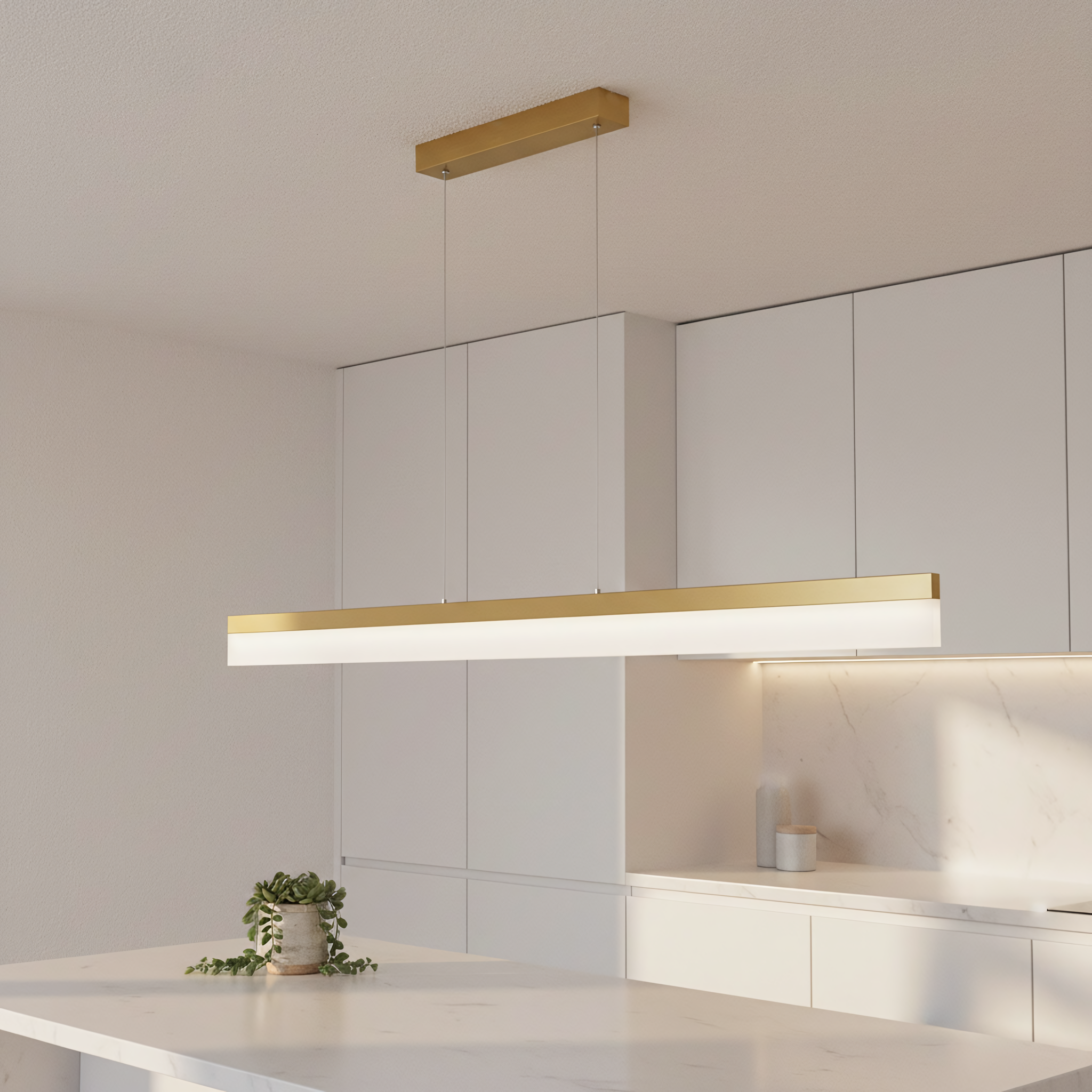 Lampada Da Soffitto Led App1694-cp 120 Cm Brush Gold