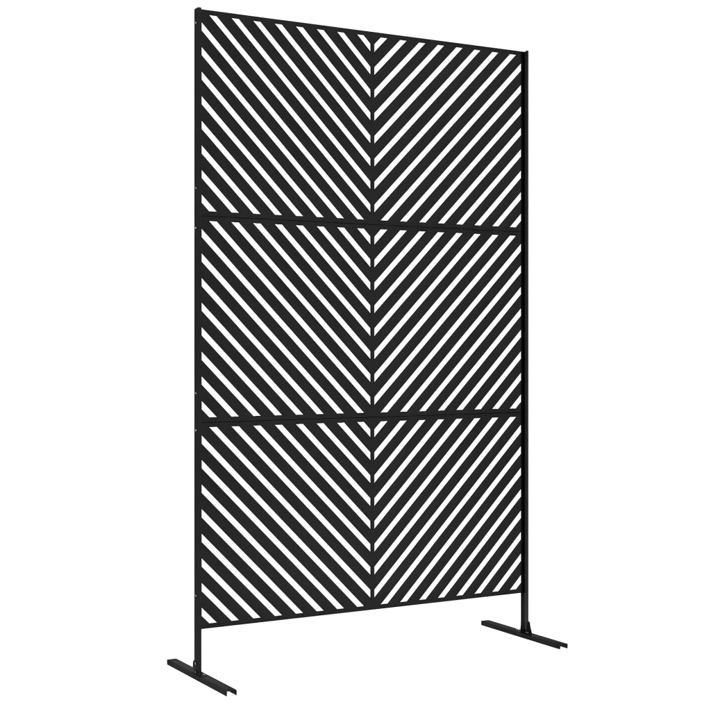 Paravento Esterno Geometrico in Metallo Nero ¨C zephmum ¨C 122x45x198 cm