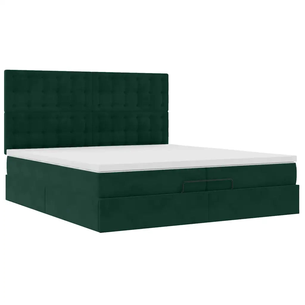 Struttura Letto Pouf con Materassi 200x200 cm Velluto