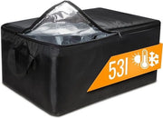 Cola portatile - 53 Litri - Isolamento - Tas picnic - 57x37x25 cm - Spedito - Adulti - Pic nic - Carrello spesa - Ripiegabile - Nero