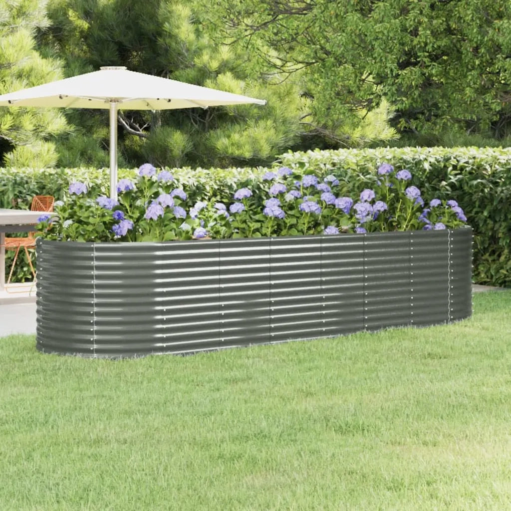 Letto Giardino Acciaio Zincato 322x100x68cm Grigio 319069