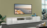 Mobile TV 4 Ante 2 Cassetti 260x41,4x46 cm Bloom Bianco Lucido