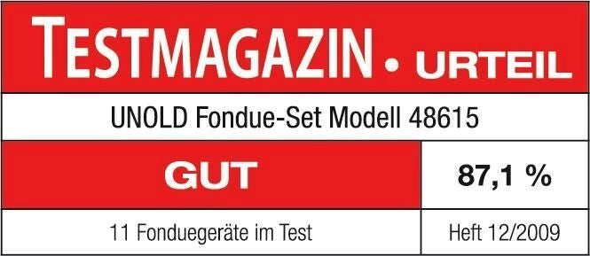 Unold 48615 Set per Fonduta Elettrica 6 Persone 0.8 L 500 W Acciaio Inossidabile Ceramica colore Nero