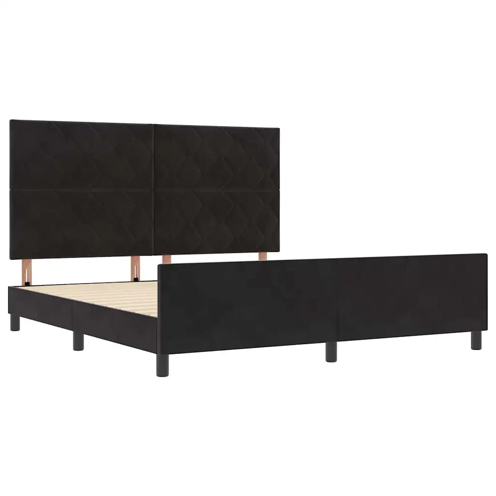 Letto a molle con testiera Nero 180 x 200 cm Velluto 3345025