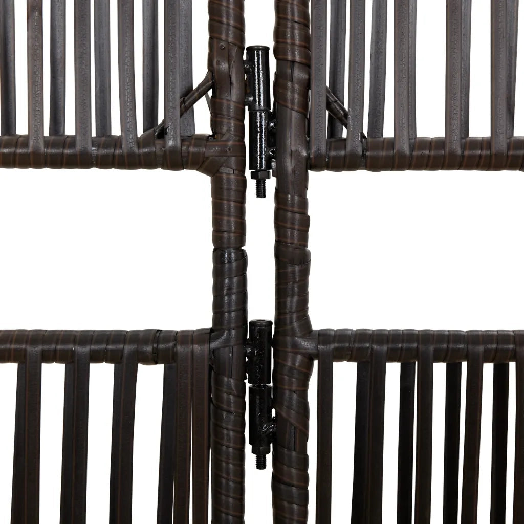 Divisorio per Ambienti | Divider per stanze | Paravento a 3 Pannelli Marrone in Polyrattan