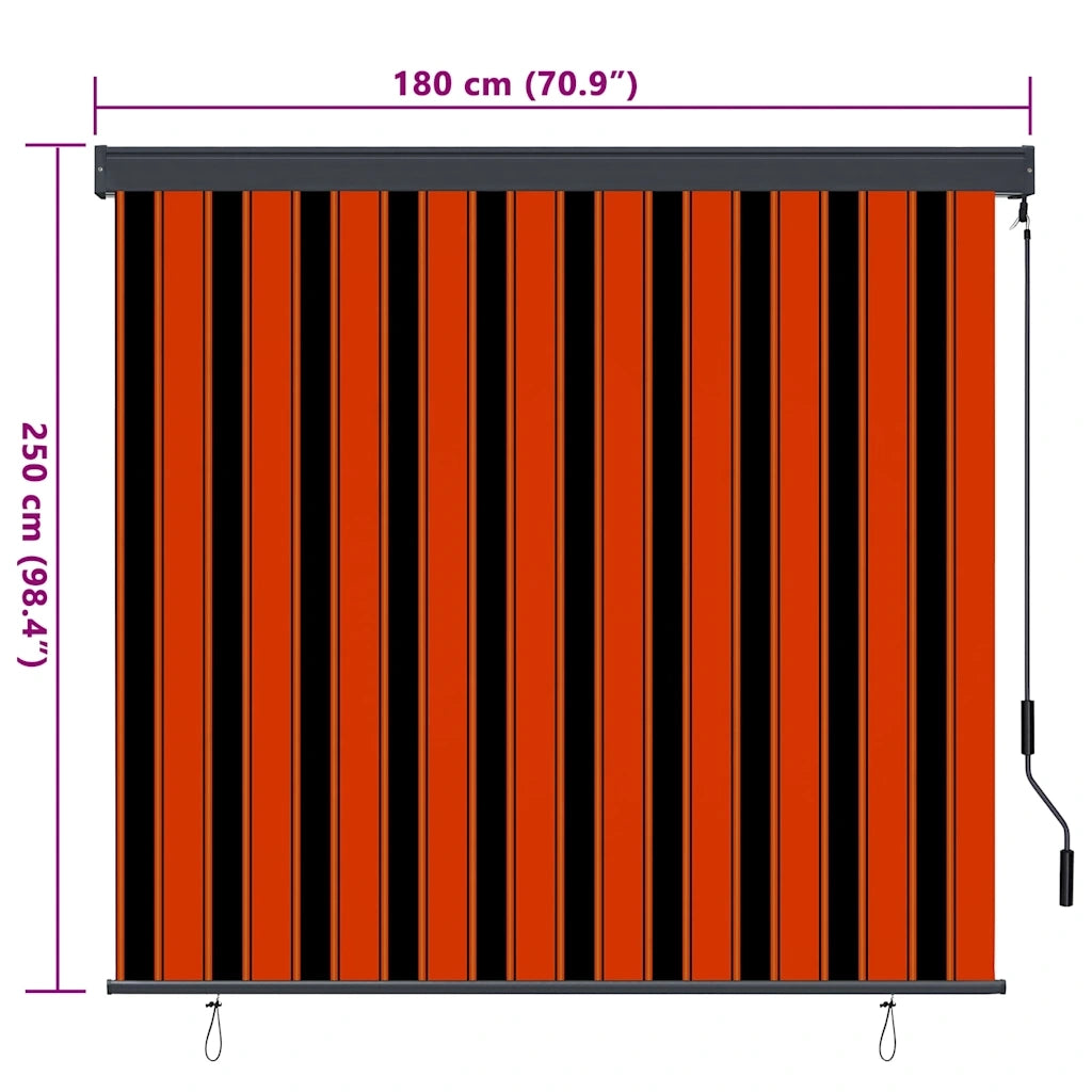 Tenda a rullo con tende Rigato Arancione e Marrone 180 x 250 cm 362086