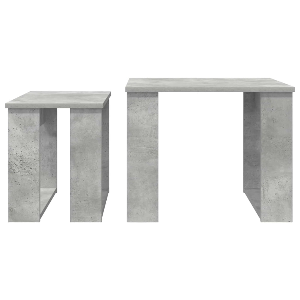 Set di Tavolini da Caffè 2 pcs Grigio cemento Legno multistrato