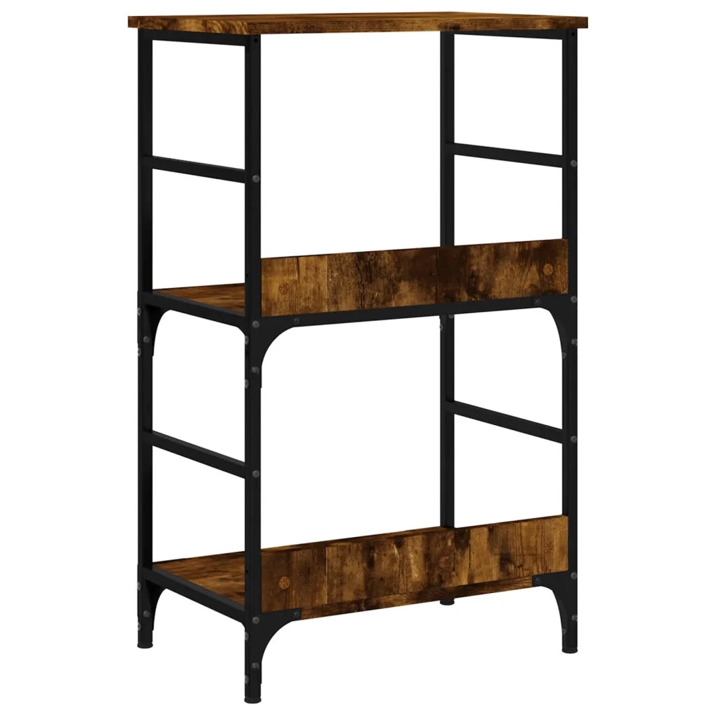 Libreria-Scaffale per Libri-Mobile di Stoccaggio Rovere Fumo 50x33x82 cm in Legno Multistrato