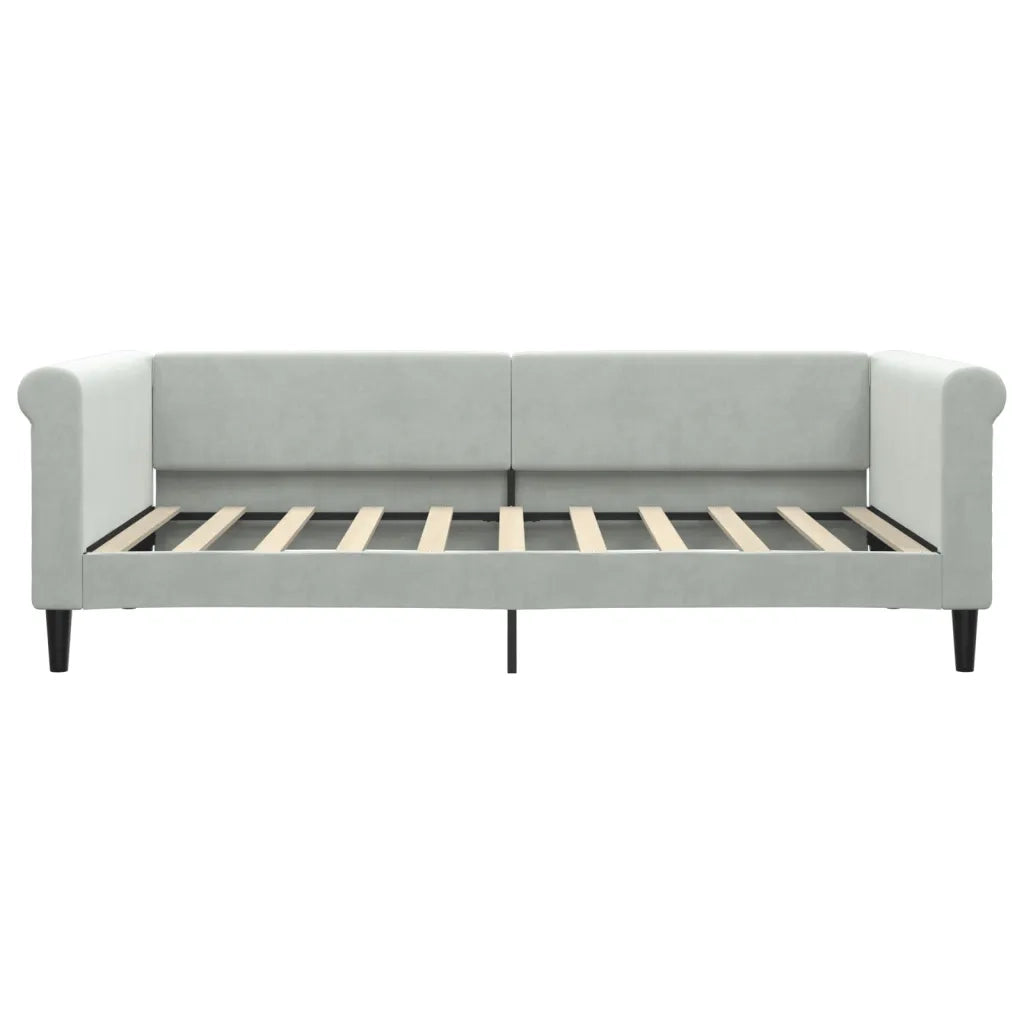 Letto da Giorno Grigio Chiaro 100x190 cm in Velluto 354262