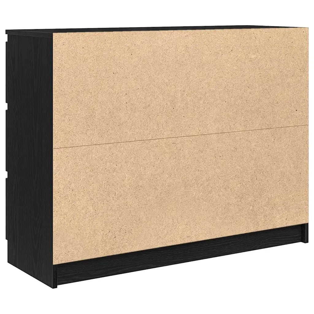 Credenza Rovere Nero 100x35x76 cm in Legno Multistrato 3328499