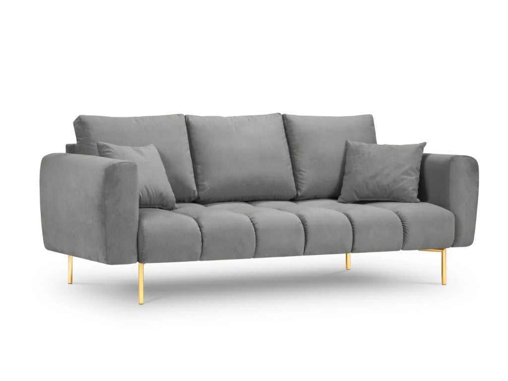 Cosmopolitan Design - Divano "Hastings" 3 posti in velluto grigio 