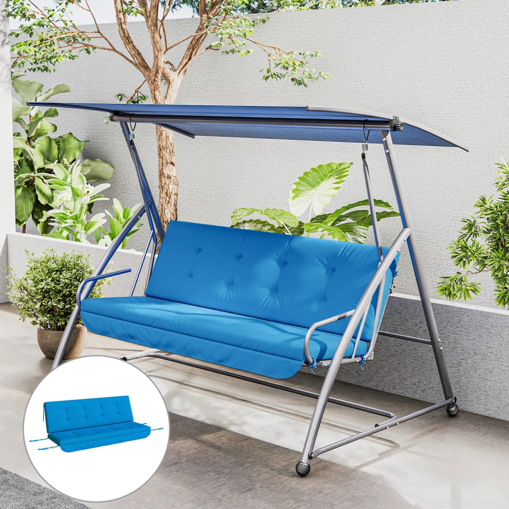 Set Cuscini per Altalena Giardino 170 cm ¨C zephmum ¨C Blu
