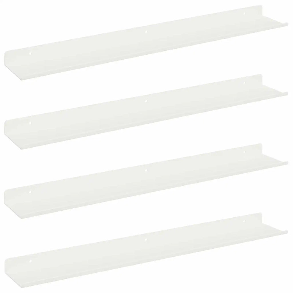 Mensola sospesa 4 pcs Bianco 60 x 8,5 x 2,5 cm Acciaio