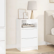 Comodino Bianco Lucido 40 x 30 x 467 cm Legno multistrato