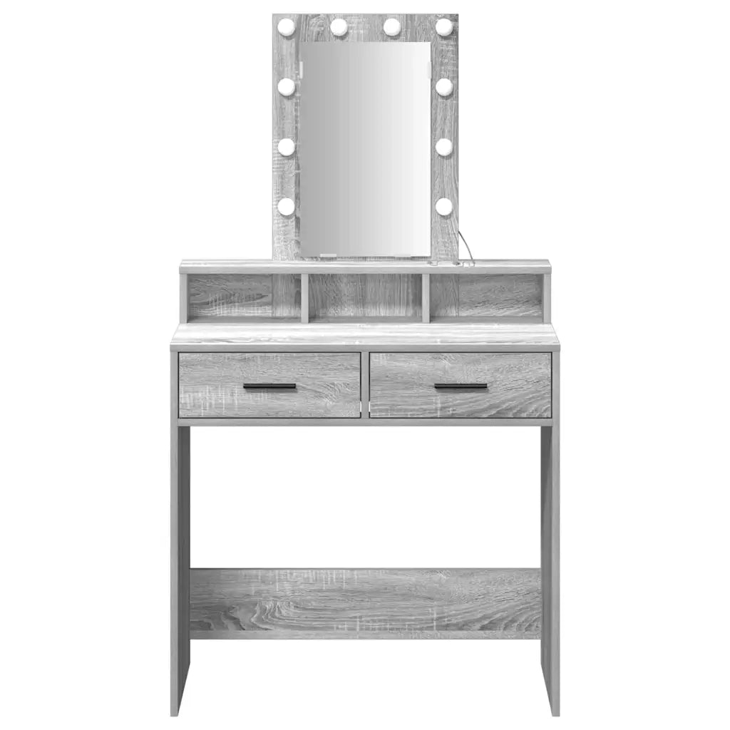 Toeletta | Tavolo da Trucco Grigio 79 x 41 x 140 cm Legno multistrato
