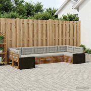 Set di divani da esterno 7 pz Naturale e Grigio Chiaro 3383814