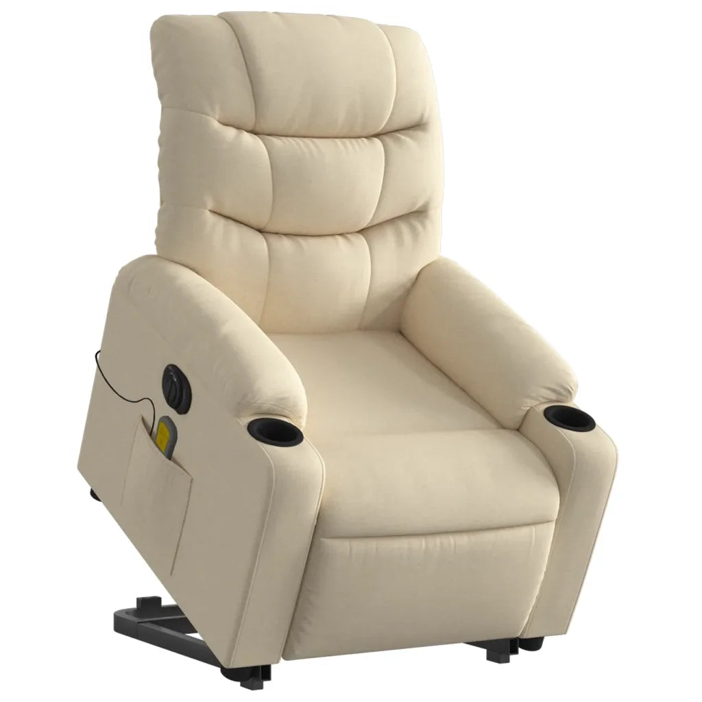 Poltrona Alzapersona Massaggiante Elettrica Crema in Tessutocod mxl 133052