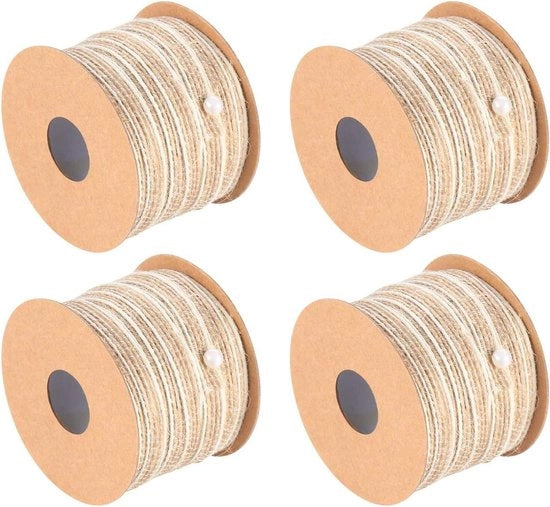 Quattro rotoli di corda di juta naturale - decorazione per feste e regalo - decorazione per matrimoni (5 mm × 10 m)