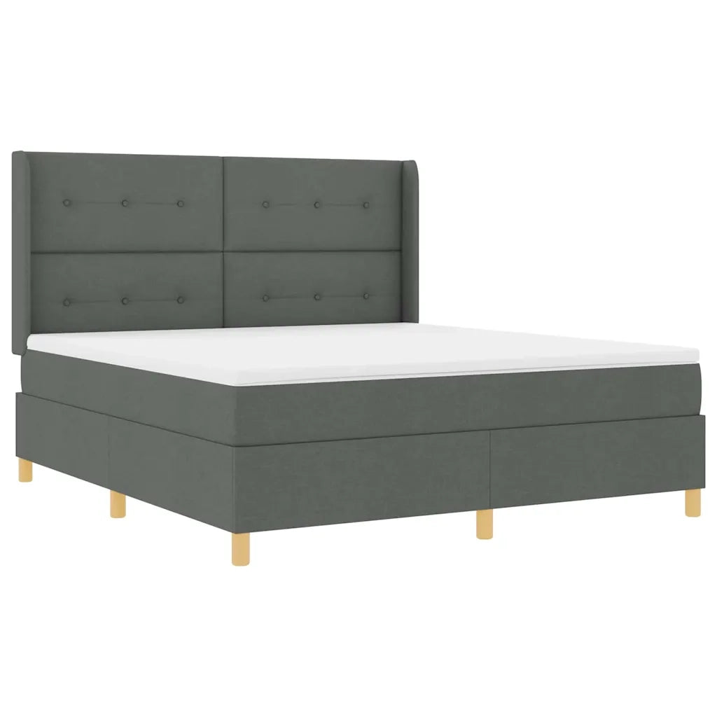 Letto a molle con materasso Grigio scuro 180 x 200 cm Tessuto 3341848