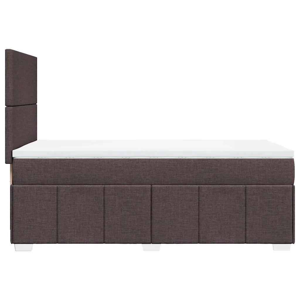 vidaXL Giroletto a Molle con Materasso Marrone Scuro 90x200 cm Tessuto