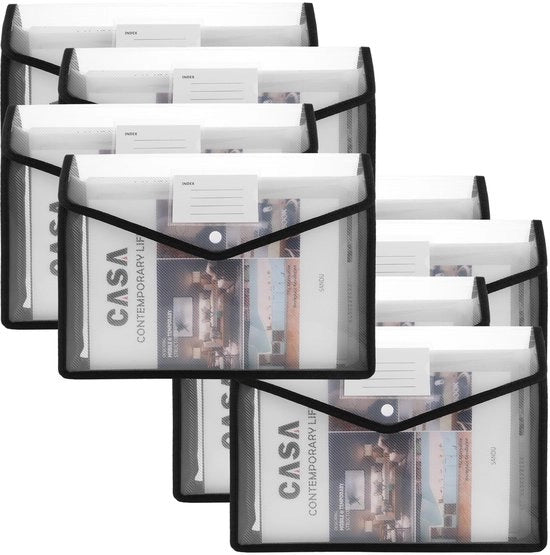 Documenti A4 - Cartella per Documenti - Impermeabile - Nero - Cartelle per Documenti - Ideale per Ufficio e Scuola