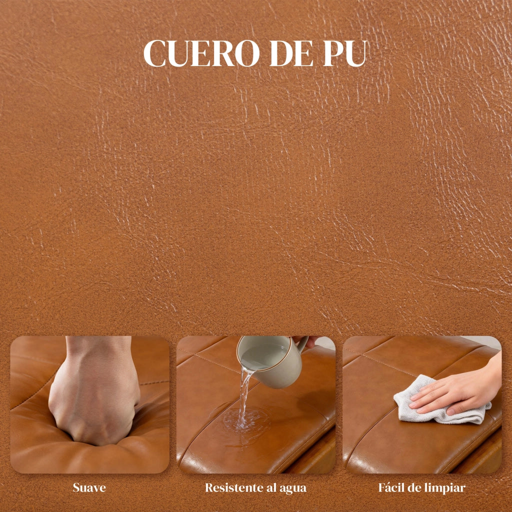 Set di 2 Sedie da Pranzo Imbottite ¨C Zephmum ¨C Similpelle Marrone con Gambe in Legno