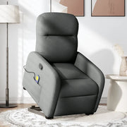 Divano Sedia-Poltrona Alzapersona Massaggi Reclinabile Grigio Scuro Tessuto 434528