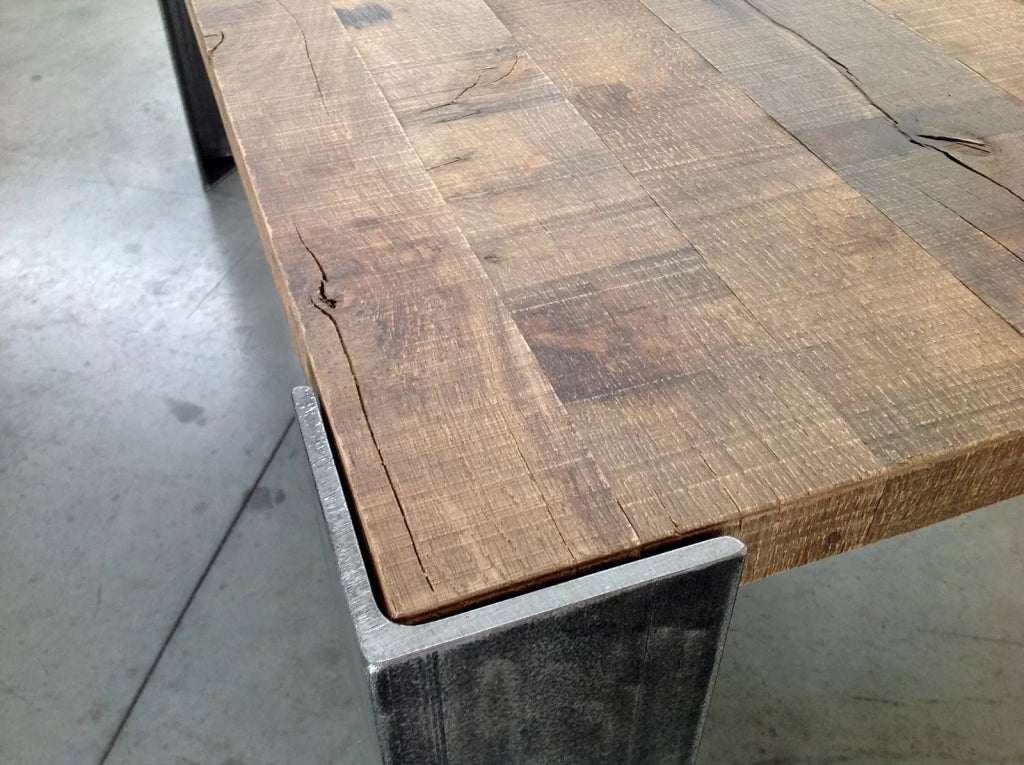 Tavolo fisso rettagolare  legno massello rovere (004) - Mobili 2G