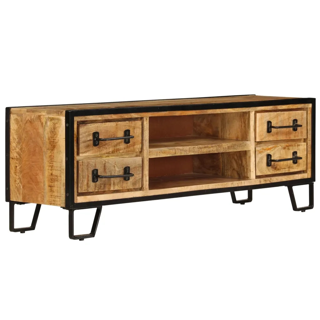 Mobile Porta TV con Cassetti 120x30x40 cm Legno Massello Mango 247343