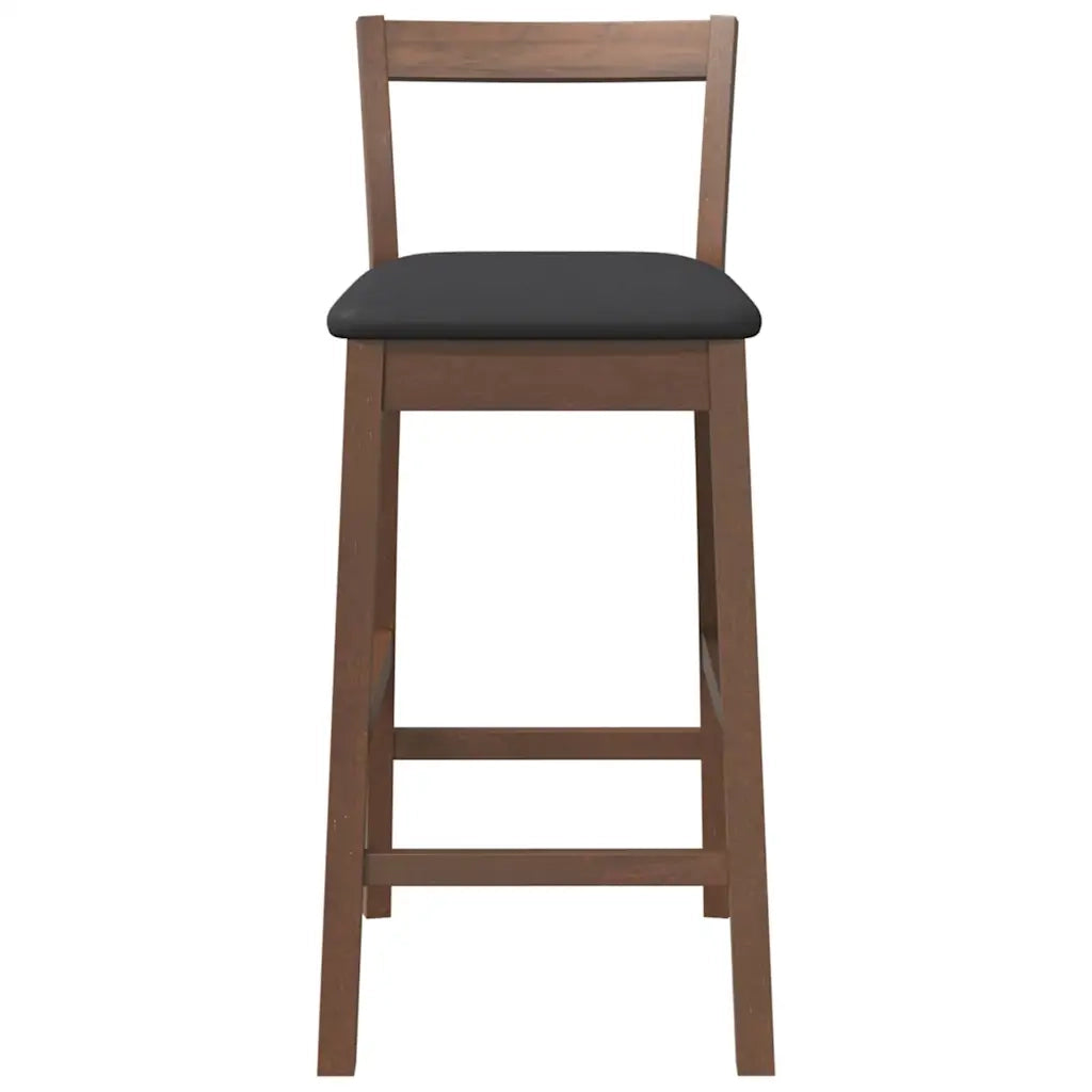 Sgabelli da Bar con Cuscini 2pz Marrone Legno Massello di Hevea 4102585