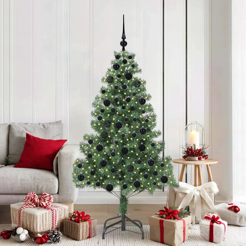 Albero di Natale | Decorazioni natalizie con 300 LED con supporto Verde 180 cm PVC