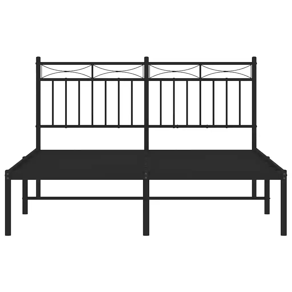 Giroletto con Testiera in Metallo Nero 135x190 cm 373690