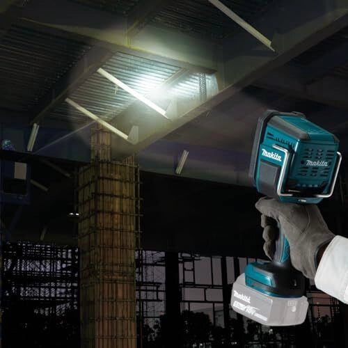 Makita DML812 Torcia LED 14.4V 18V 1250 lm Testa Orientabile 90° con Gancio Staffa colore Nero