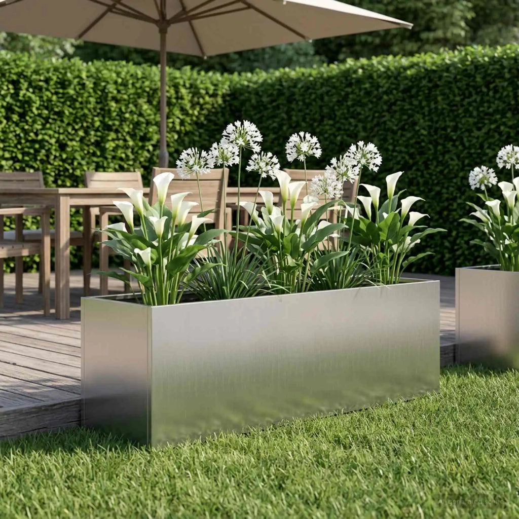 Vaso da giardino Argento 80 x 30 x 30 cm Acciaio zincato 8005214