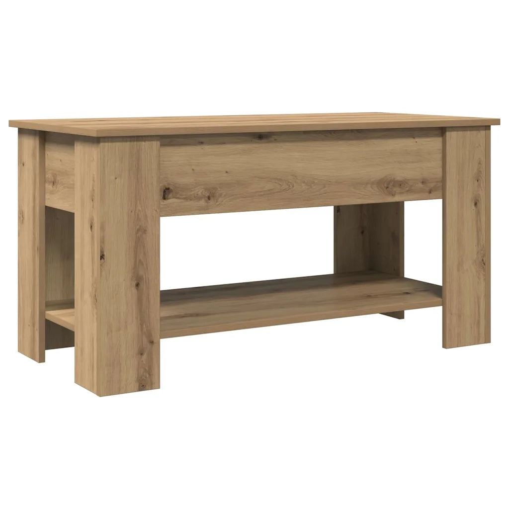 Tavolino Salotto-Tavolino da soggiorno-Tavolo Rovere Artigianale 101x49x52 cm in Truciolato