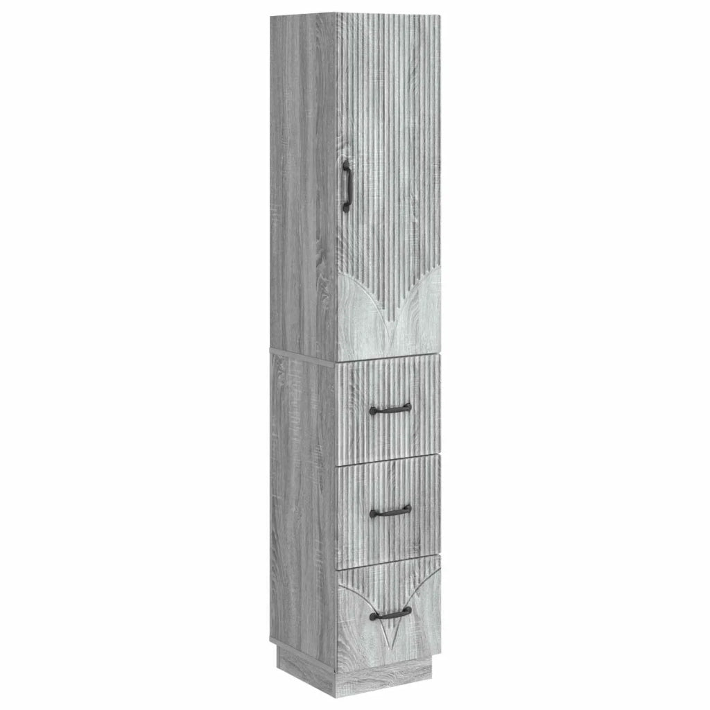 Set di armadi 2 pcs Sonoma grigio 33 x 34,5 x 87 cm