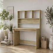 Desk With Shelf Sonoma Oak 102x45x148 Cm Wood Material