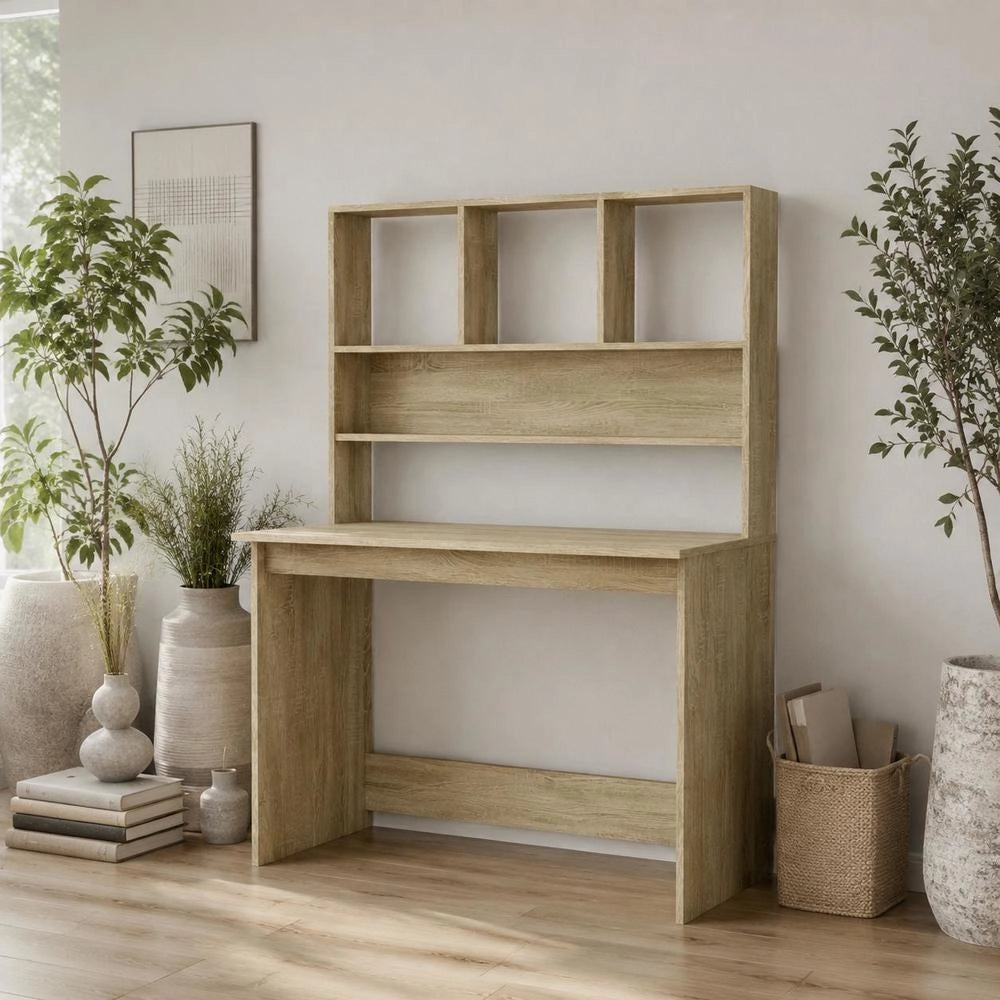 Desk With Shelf Sonoma Oak 102x45x148 Cm Wood Material