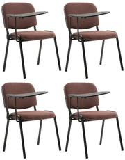 Set di 4 sedie Ken in tessuto con tavolo pieghevole marrone