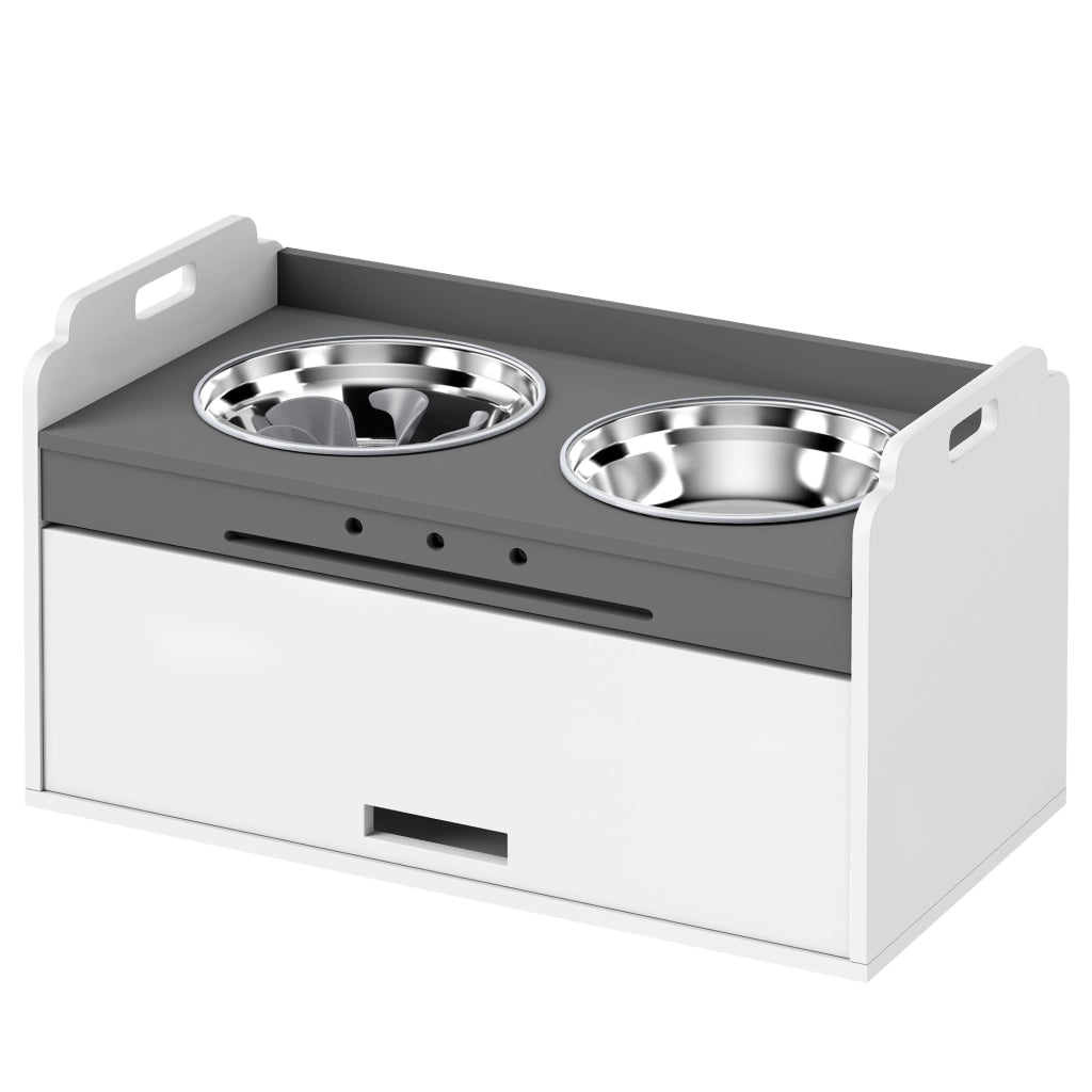Ciotola per Cane con Mobile di Conservazione ¨C Zephmum ¨C Bianco 60x30x35.5 cm