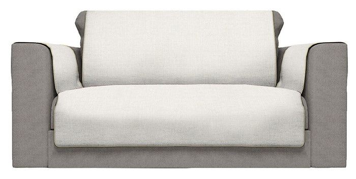 Copridivano con Copri Braccioli Seduta 60 cm in Poliestere Panna