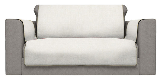 Copridivano con Copri Braccioli Seduta 125 cm in Poliestere Panna