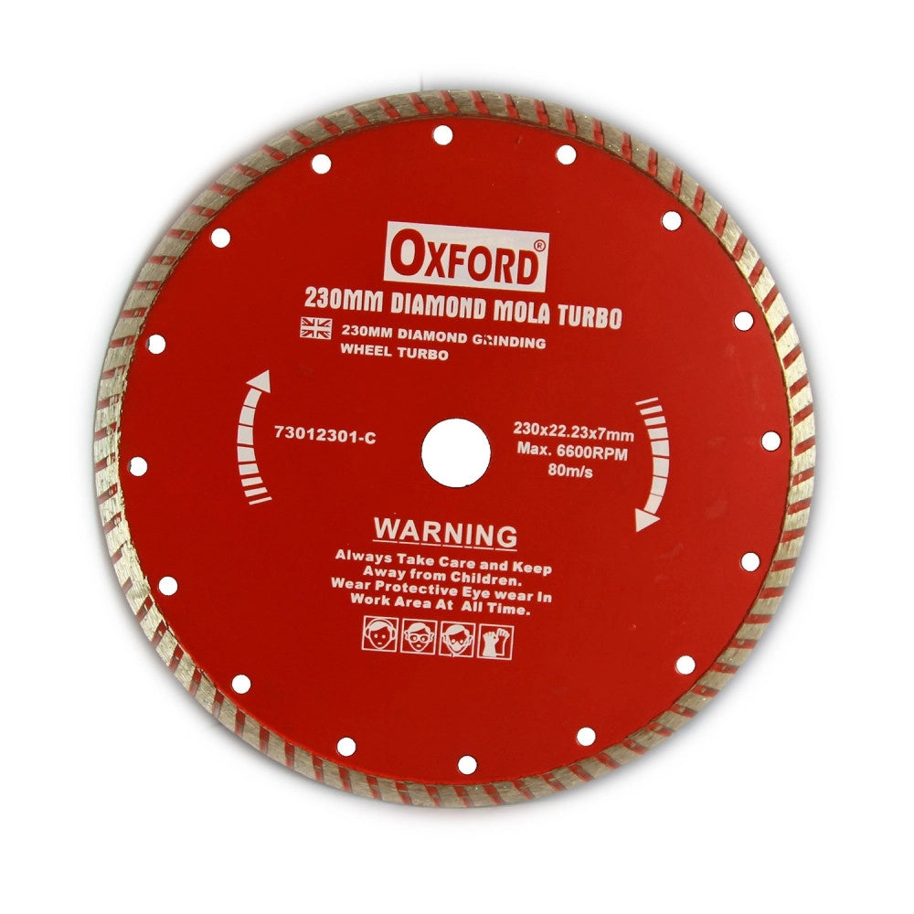 Trade Shop - Disco Diamantato Per Smerigliatrice 230 Mm ø23 Cm Flex Mola Turbo 6600rpm -